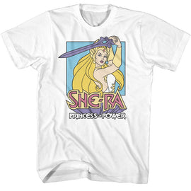 Masters Of The Universe-Motu Pastel Sword-White Adult S/S T-Shirt - White