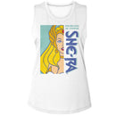 Masters Of The Universe-Motu She Ra Crop-White Ladies Muscle Tank S - White
