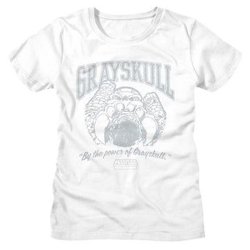 Masters Of The Universe-Motu Grayskull Collegiate-White Ladies S/S T-Shirt - White