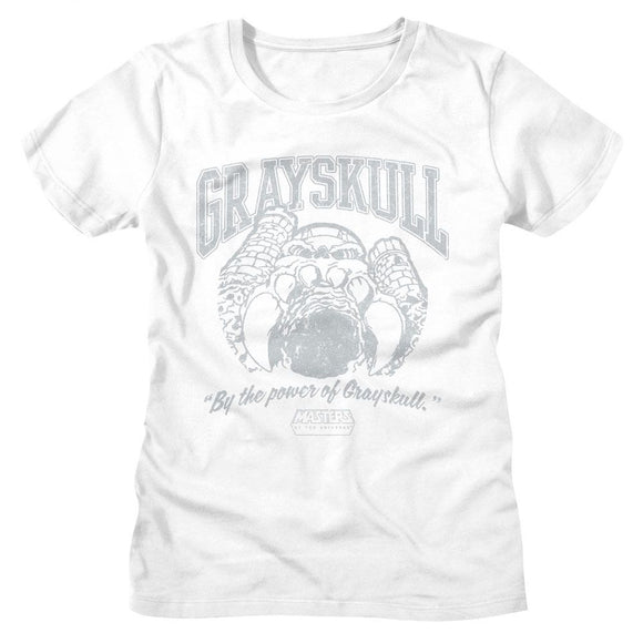 Masters Of The Universe-Motu Grayskull Collegiate-White Ladies S/S T-Shirt - White
