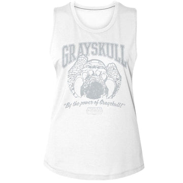 Masters Of The Universe-Motu Grayskull Collegiate-White Ladies Muscle Tank S - White