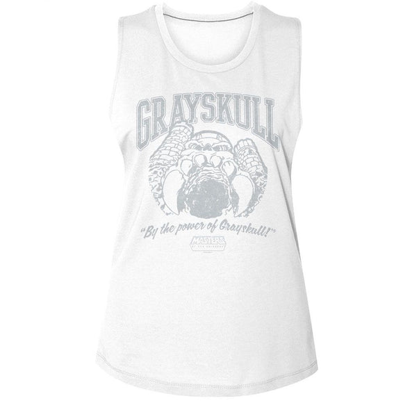 Masters Of The Universe-Motu Grayskull Collegiate-White Ladies Muscle Tank S - White