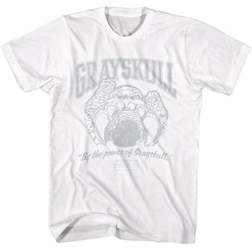 Masters Of The Universe-Motu Grayskull Collegiate-White Adult S/S T-Shirt - White