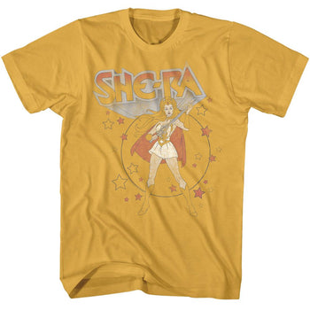 Motu She Ra With Stars-Ginger Adult S/S T-Shirt - Ginger