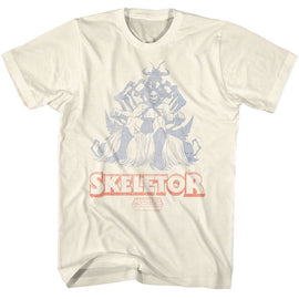 Masters Of The Universe-Motu Skeletor Throne-Natural Adult S/S T-Shirt - Natural