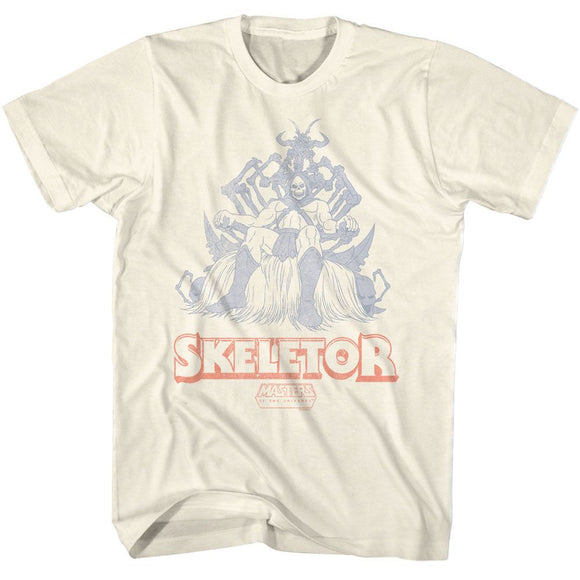 Masters Of The Universe-Motu Skeletor Throne-Natural Adult S/S T-Shirt - Natural