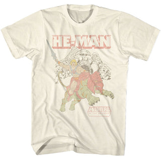 Masters Of The Universe Motu He Man And Battle Cat At Castle Grayskull Adult T-Shirts