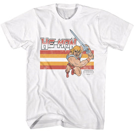 Masters Of The Universe-Motu Battle Charge-White Adult S/S T-Shirt - White