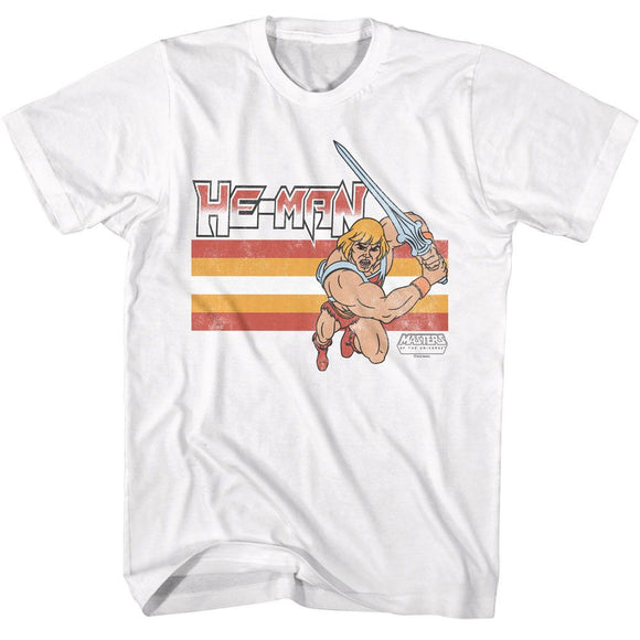 Masters Of The Universe-Motu Battle Charge-White Adult S/S T-Shirt - White
