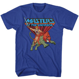Masters Of The Universe-Ride Into Battle-Royal Adult S/S T-Shirt - Royal