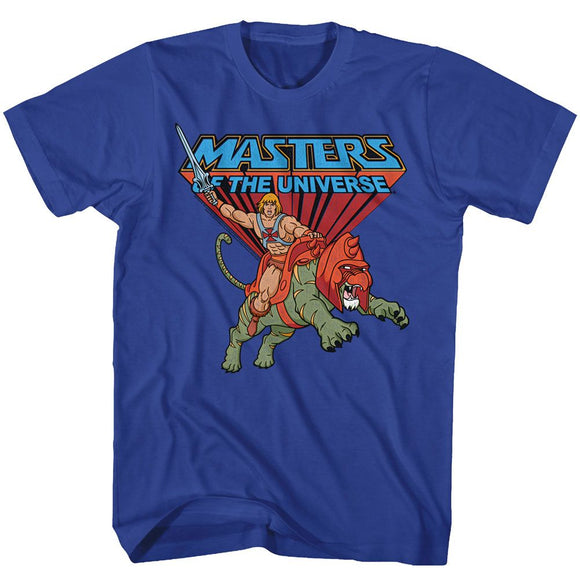 Masters Of The Universe-Ride Into Battle-Royal Adult S/S T-Shirt - Royal