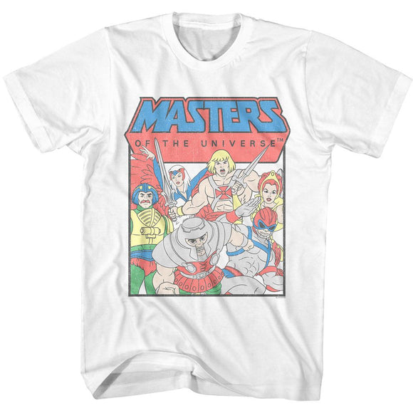 Masters Of The Universe-Motu Good Guys-White Adult S/S T-Shirt - White
