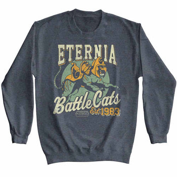 Masters Of The Universe-Motu Eternia Battlecats 2-Dark Heather Adult L/S Sweatshirt-S - Dark Heather