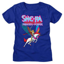 Masters Of The Universe-Motu She Ra Swiftwind And Logo-Royal Ladies S/S T-Shirt - Royal