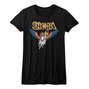 Masters Of The Universe-She Ra And Swiftwind-Black Ladies S/S T-Shirt - Black
