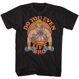 Masters Of The Universe-U Even Lift-Black Adult S/S T-Shirt - Black