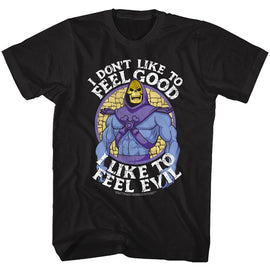 Masters Of The Universe-Feel Evil-Black Adult S/S T-Shirt - Black