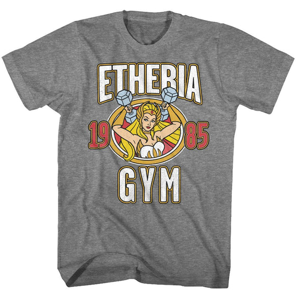 Masters Of The Universe-Etheria Gym-Graphite Heather Adult S/S T-Shirt - Graphite Heather