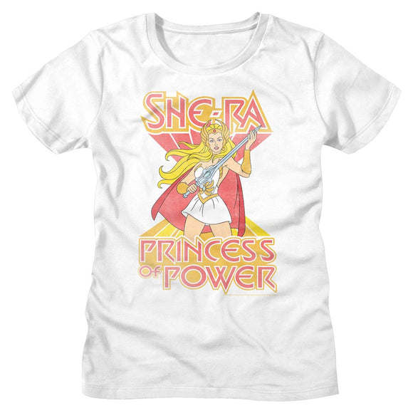 Masters Of The Universe-She-Rah-White Ladies S/S T-Shirt - White
