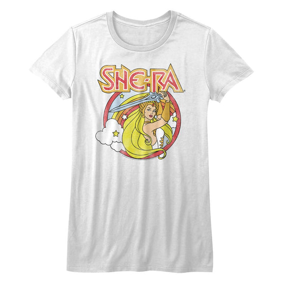 Masters Of The Universe-Rainbow Sword-White Ladies S/S T-Shirt - White