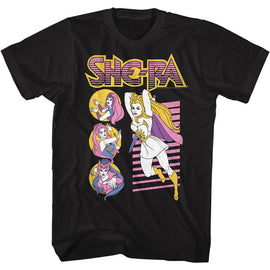 Masters Of The Universe-She Ra And Co-Black Adult S/S T-Shirt - Black