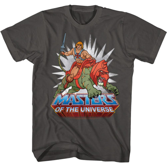 Masters Of The Universe-Starburst Battlecat-Smoke Adult S/S T-Shirt - Smoke
