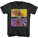 Masters Of The Universe-He Man Vs Skeletor-Black Heather Adult S/S T-Shirt - Black Heather