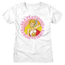 Masters Of The Universe-Motu She Ra Brave And Strong-White Ladies S/S T-Shirt - White