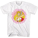 Masters Of The Universe-Motu She Ra Brave And Strong-White Adult S/S T-Shirt - White