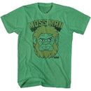 Masters Of The Universe-Moss Man Head-Kelly Heather Adult S/S T-Shirt - Kelly Heather