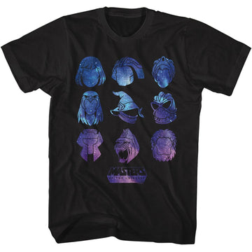 Masters Of The Universe-Galaxy Heroes-Black Adult S/S T-Shirt - Black