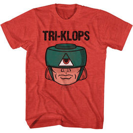 Masters Of The Universe-Tri Klops-Red Heather Adult S/S T-Shirt - Red Heather