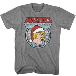 Masters Of The Universe-Motu Christmas He Man-Graphite Heather Adult S/S T-Shirt - Graphite Heather