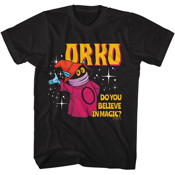 Masters Of The Universe-Motu Do You Believe In Magic-Black Adult S/S T-Shirt - Black
