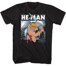 Masters Of The Universe-Motu He Man Charging-Black Adult S/S T-Shirt - Black