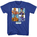 Masters Of The Universe-Motu Four Character Squares-Royal Adult S/S T-Shirt - Royal