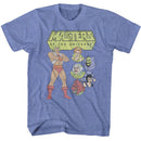 Masters Of The Universe-Motu Character Circles-Light Blue Heather Adult S/S T-Shirt - Light Blue Heather