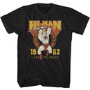 Masters Of The Universe-Motu 1982 I Have The Power-Black Adult S/S T-Shirt - Black