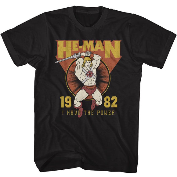 Masters Of The Universe-Motu 1982 I Have The Power-Black Adult S/S T-Shirt - Black