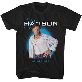 Melrose Place-Melrose Place Jake Hanson-Black Adult S/S T-Shirt - Black