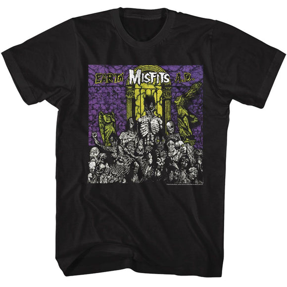 Misfits-Misfits Earth Ad-Black Adult S/S T-Shirt - Black