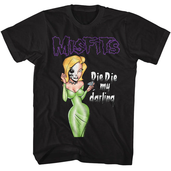 Misfits-Misfits Die Die My Darling-Black Adult S/S T-Shirt - Black