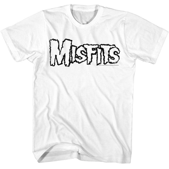 Misfits-Misfits Logo Outline-White Adult S/S T-Shirt - White