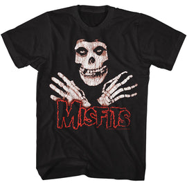 Misfits-Misfits Skull Hands-Black Adult S/S T-Shirt - Black