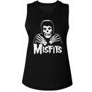 Misfits-Misfits Skull Crossed Arms-Black Ladies Muscle Tank-S - Black