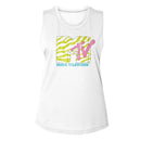 Mtv-Mtv Neon Zebra Logo-White Ladies Muscle Tank S - White