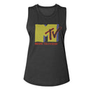 Mtv-Mtv Muted Tones-Charcoal Ladies Na Muscle Tank-S - Charcoal