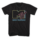 Mtv-Mtv Neon Sign Logo-Black Adult S/S T-Shirt - Black