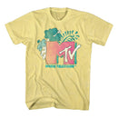 Mtv-Mtv Tropical Logo-Yellow Heather Adult S/S T-Shirt - Yellow Heather