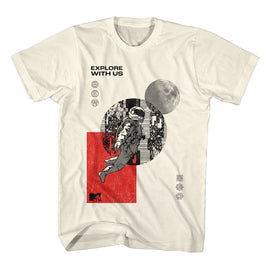 Mtv-Mtv Explore With Us-Natural Adult S/S T-Shirt - Natural